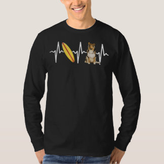 Surfing Collie Heartslag Hund T Shirt