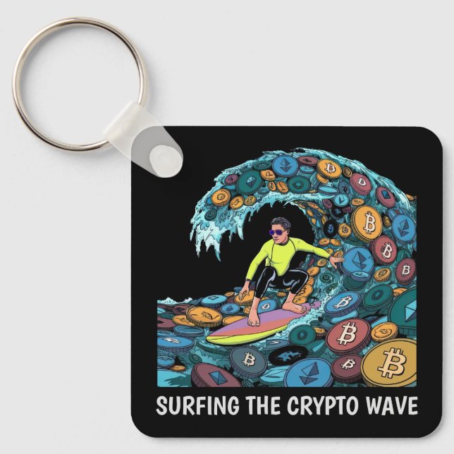 Surfing Crypto Nyckelring (Framsida)