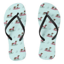 Surfing Dachshunds Flinflip flops
