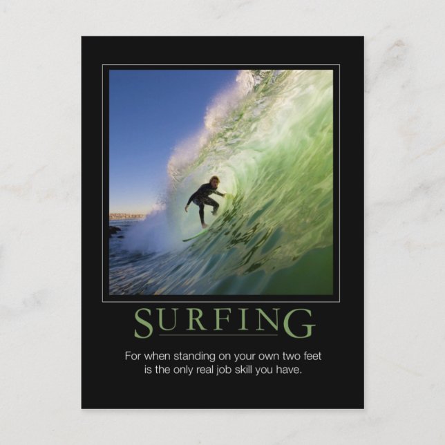 Surfing_Demotivational affisch Vykort (Framsida)