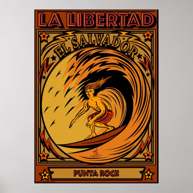 SURFING EL SALVADOR LA LIBERTAD POSTER (Framsidan)