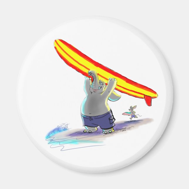 SUrFiNg eLePhAnt Magnet (Framsidan)