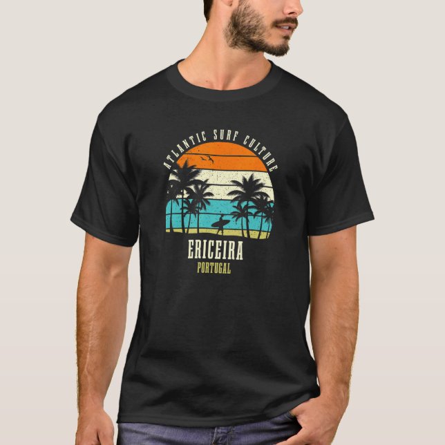 Surfing Ericeira Portugal Atlantic Surfa Culture T Shirt (Framsida)