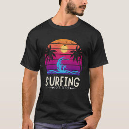 Surfing Est. 2025 Retro Vintage Semesterläge Surf T Shirt