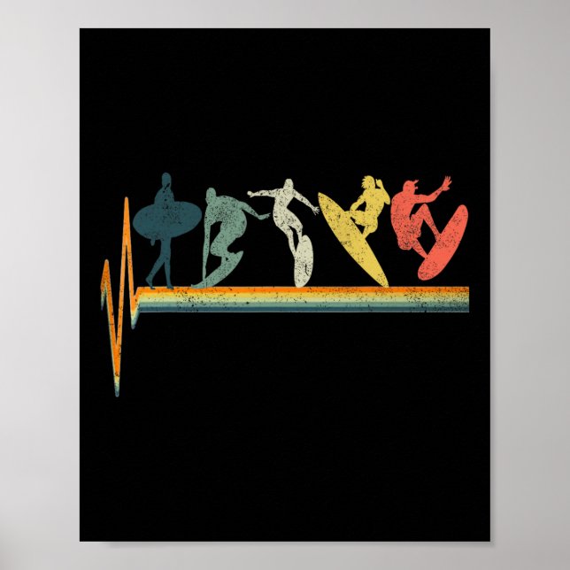 Surfing Evolution Vintage Surfarpresent Tröja  Poster (Framsidan)