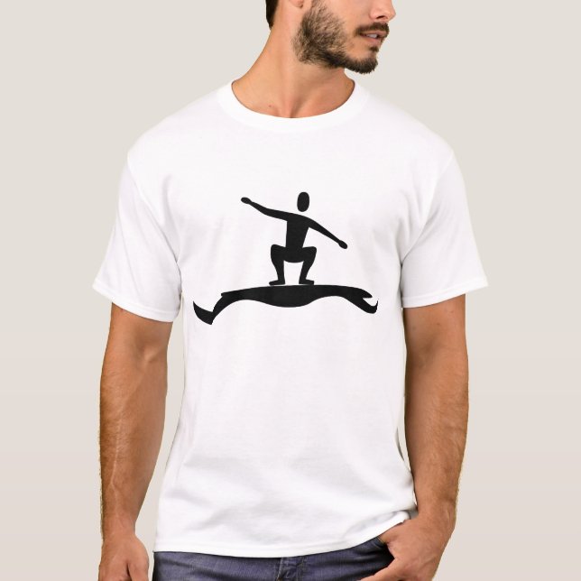 Surfing Figur - Black T-shirt (Framsida)