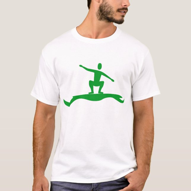 Surfing Figur - Grass Grönt T-shirt (Framsida)