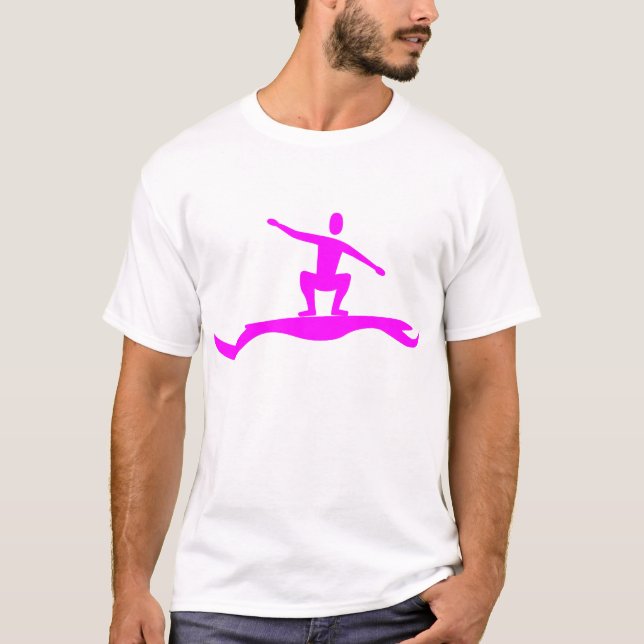 Surfing Figur - Magenta T Shirt (Framsida)