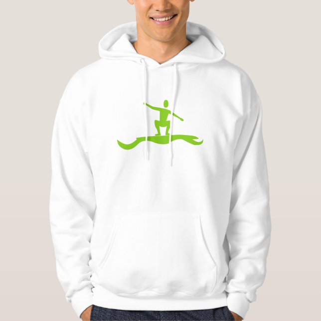 Surfing Figur - Martiansk Grönt Hoodie (Framsida)