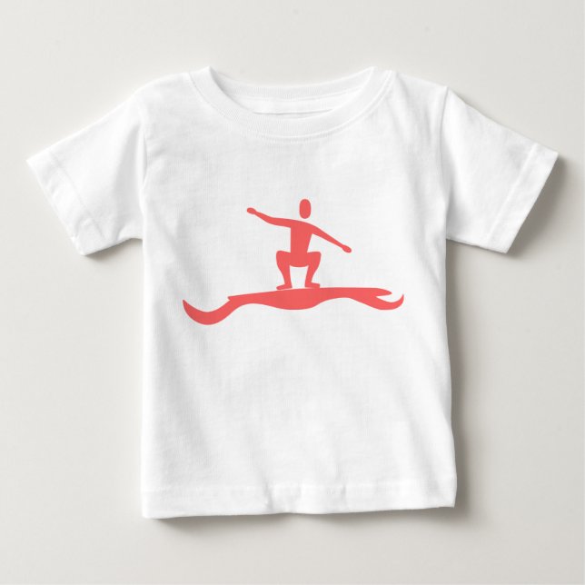 Surfing Figur - Tropisk Rosa T Shirt (Framsida)