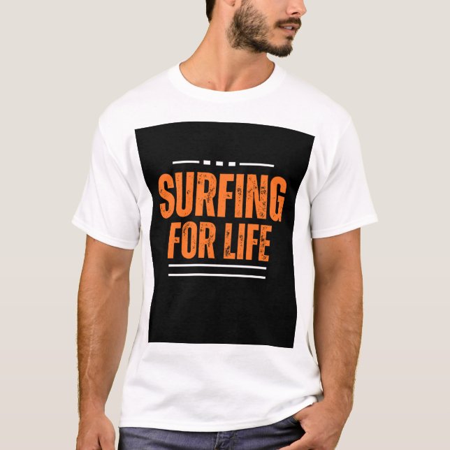 Surfing for life t-shirt design (Framsida)