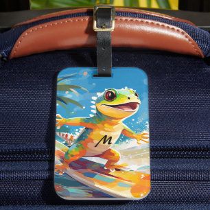 Surfing Gecko Riding the Vågar Bagagebricka
