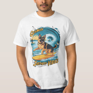 Surfing German Shepherd T Shirt