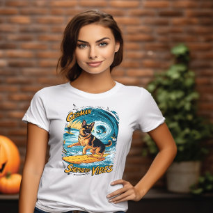 Surfing German Shepherd T Shirt