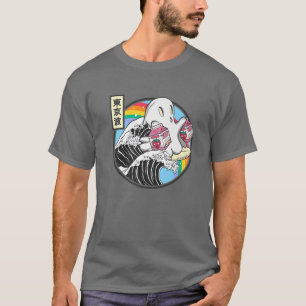 Surfing Ghost Strawberry Mjölk Cartons Anime Kawai T Shirt