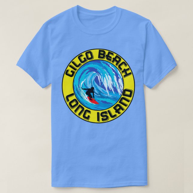 Surfing GILGO BEACH LONG ISLAND NEW YORK Surfa Sur T Shirt (Design framsida)