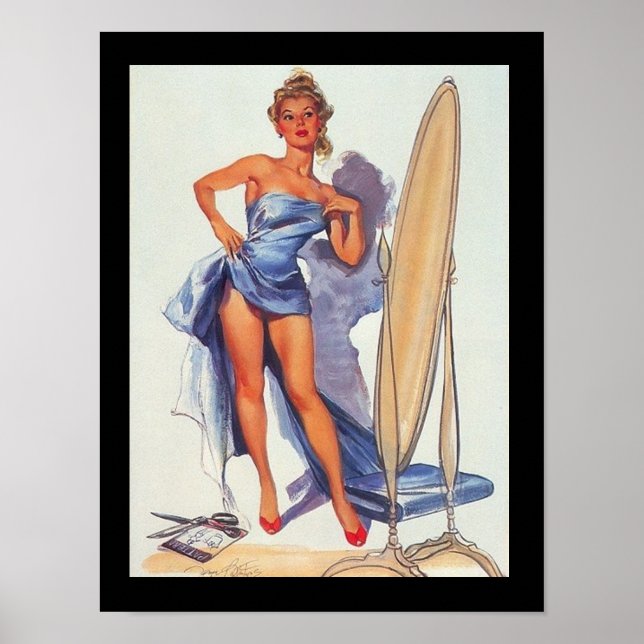 Surfing Girl Vintage affisch (Framsidan)