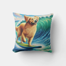 Surfing Golden Retriever Kudde