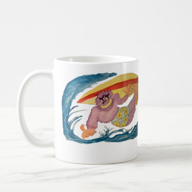 Surfing Gorilla Kaffemugg (Vänster)
