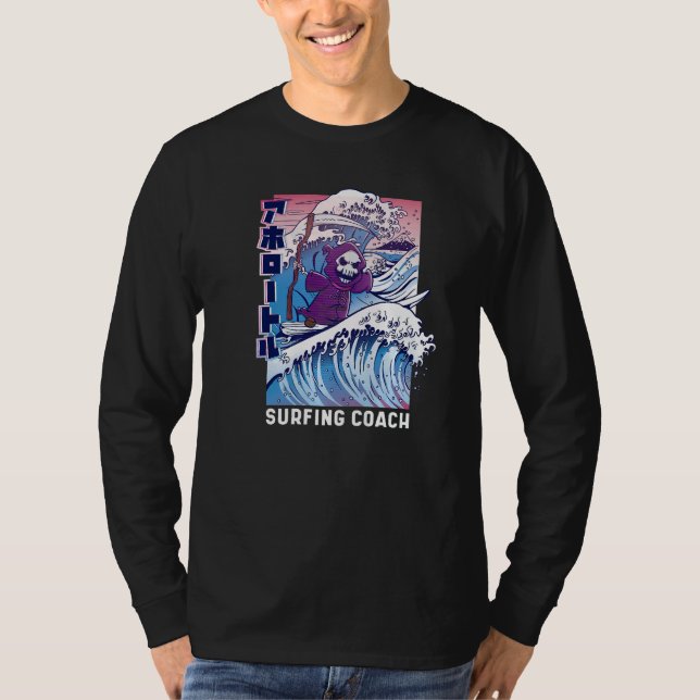 Surfing Grim Reaper  Fun Surfer T Shirt (Framsida)