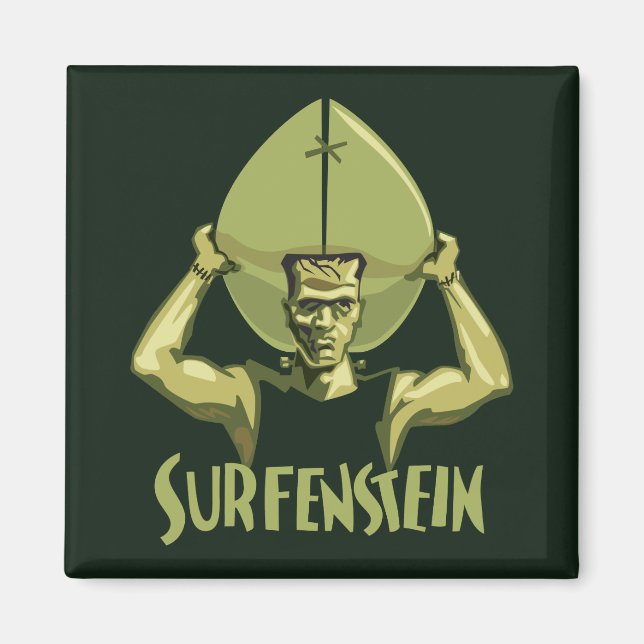 Surfing Halloween Frankenstein Magnet (Framsidan)