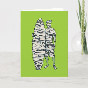 Surfing Halloween Mummy Kort