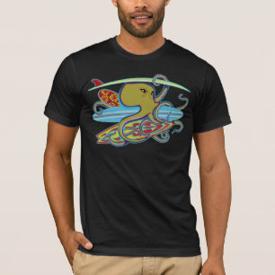 Surfing Halloween Octopus T Shirt