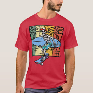 Surfing Halloween Skeleton Pineapple Surfboarder S T Shirt