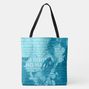 Surfing Hawaii GreenRoom Hawaiian Surfer Beach Bag Tygkasse