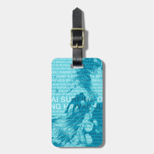 Surfing Hawaii Grönt Room Hawaiian Luggage Tags Bagagebricka