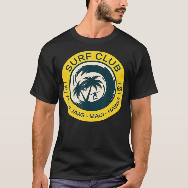 Surfing Hawaii Peahi Jaws Maui Hawaii Retro (2) T Shirt (Framsida)