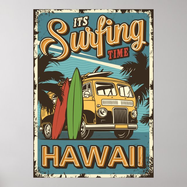 Surfing Hawaii Poster (Framsidan)