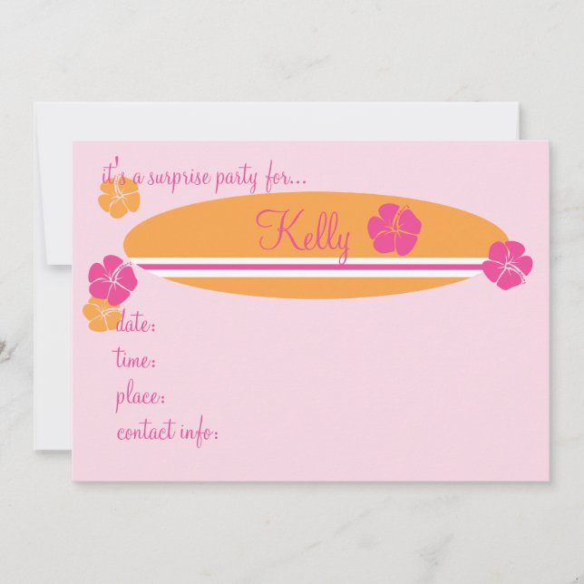 Surfing Hibiscus Inbjudningar (Framsida)