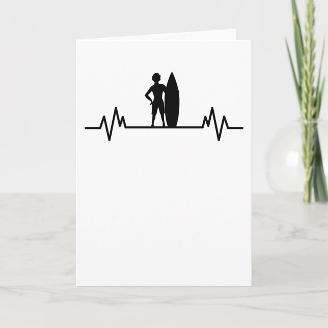 Surfing hjärtvågor surfing våg ridning present kort (Framsida)