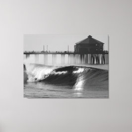 Surfing Huntington Beach Pier - Northside Canvastryck