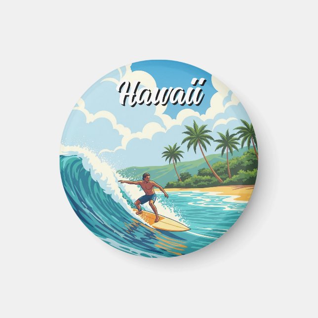 Surfing i Hawaii Magnet (Framsidan)