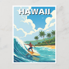 Surfing i Hawaii Vykort