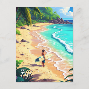 Surfing in Fiji Vykort