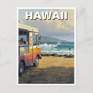Surfing in Hawaii Food Lastbil Vykort