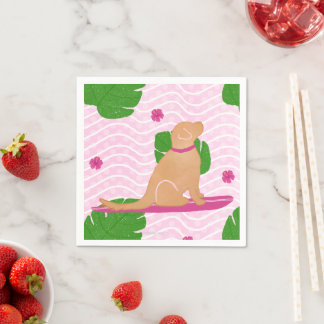 Surfing Island Gult Hund Pappersservett