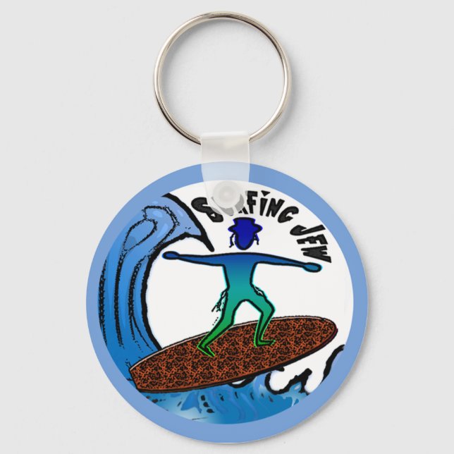 Surfing Jew Keychain Nyckelring (Framsida)
