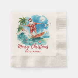 Surfing jul i Hawaii med jultomten Pappersservett