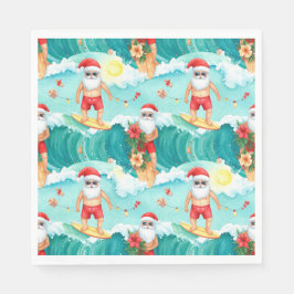 Surfing jul i Hawaii med jultomten Pappersservett