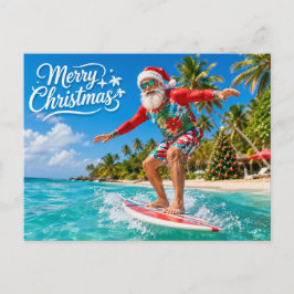 Surfing jul med tomten helg vykort