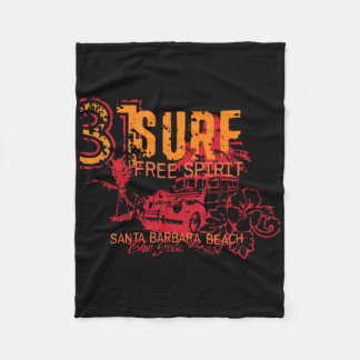 Surfing Kalifornien Santa Rra Surfarpresent Kvinno Fleecefilt