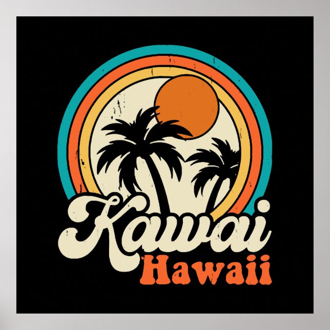 Surfing Kawaii Hawaii Poster (Framsidan)