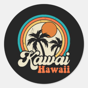 Surfing Kawaii Hawaii Runt Klistermärke