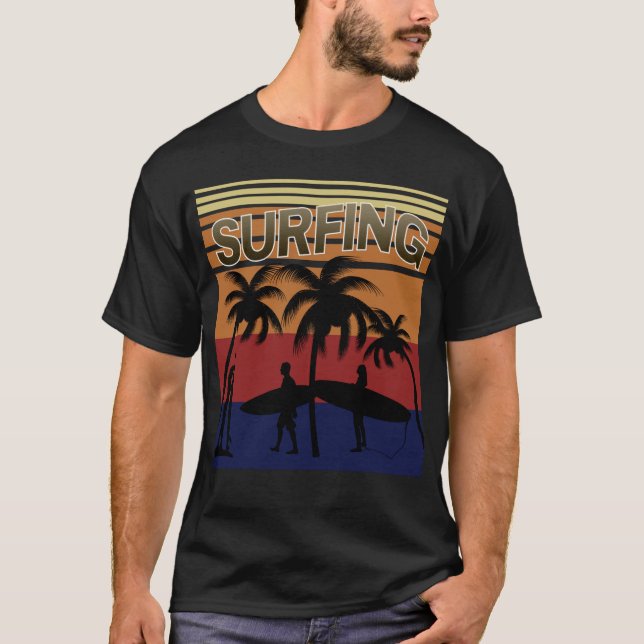 surfing klassisk surfare sommarlov t shirt (Framsida)