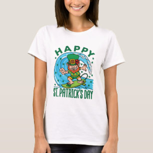 Surfing Leprechaun Hawaiian St patricks day T Shirt