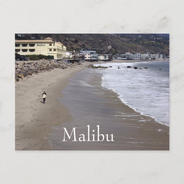 Surfing Malibu California Postcard Vykort (Framsida)